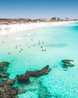 In Stock - SW1610 - Trigg Beach - 80cm x 60cm / Fine Art Paper - Classic Frame / Raw Oak / Landscape