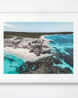 Hamelin Bay, Margaret River Region, WA. Aerial photography print by Salty Wings in a white Classic Frame, landscape (SW2270)
