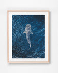 Ningaloo, WA. Aerial photography print by Salty Wings in a Raw Oak Deep Set Frame, portrait (SW2288)