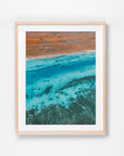 Osprey Bay, Exmouth, Ningaloo, WA. Aerial photography print by Salty Wings in a Raw Oak Deep Set Frame, portrait (SW2312)