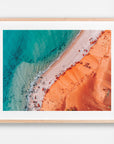 Shark Bay, Gascoyne, WA. Aerial photography print by Salty Wings in a Raw Oak Deep Set Frame, landscape (SW2316)