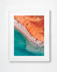 Shark Bay, Gascoyne, WA. Aerial photography print by Salty Wings in a white Classic Frame, portrait (SW2316)