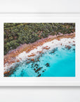 Meelup, Margaret River Region, WA. Aerial photography print by Salty Wings in a white Classic Frame, landscape (SW2359)