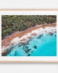 Meelup, Margaret River Region, WA. Aerial photography print by Salty Wings in a Raw Oak Deep Set Frame, landscape (SW2359)