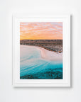 Turquoise Bay, Ningaloo, Coral Coast, WA. Aerial photography print by Salty Wings in a white Classic Frame, portrait (SW2420)
