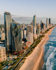 Surfers Paradise sunrise aerial photography print — Salty Wings