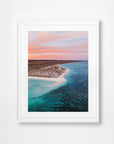 Turquoise Bay, Exmouth, WA. Aerial photography print by Salty Wings in a white Classic Frame, portrait (SW2511)