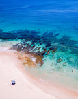 Vera View, North Cottesloe Beach, Western Australia. Blue ocean, umbrella at Perth beaches