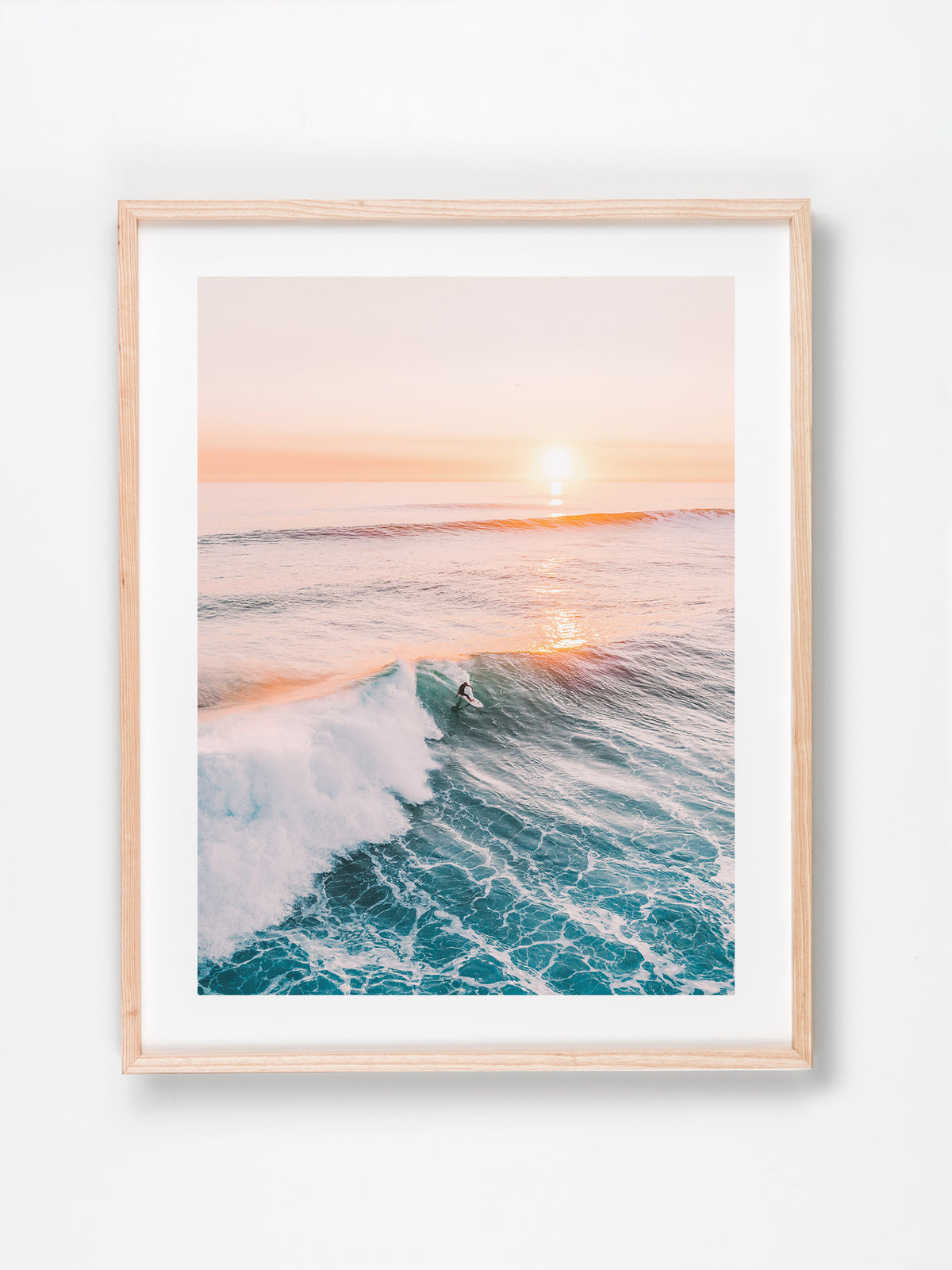 Yallingup, Margaret River Region, WA. Aerial photography print by Salty Wings in a Raw Oak Deep Set Frame, portrait (SW2263)