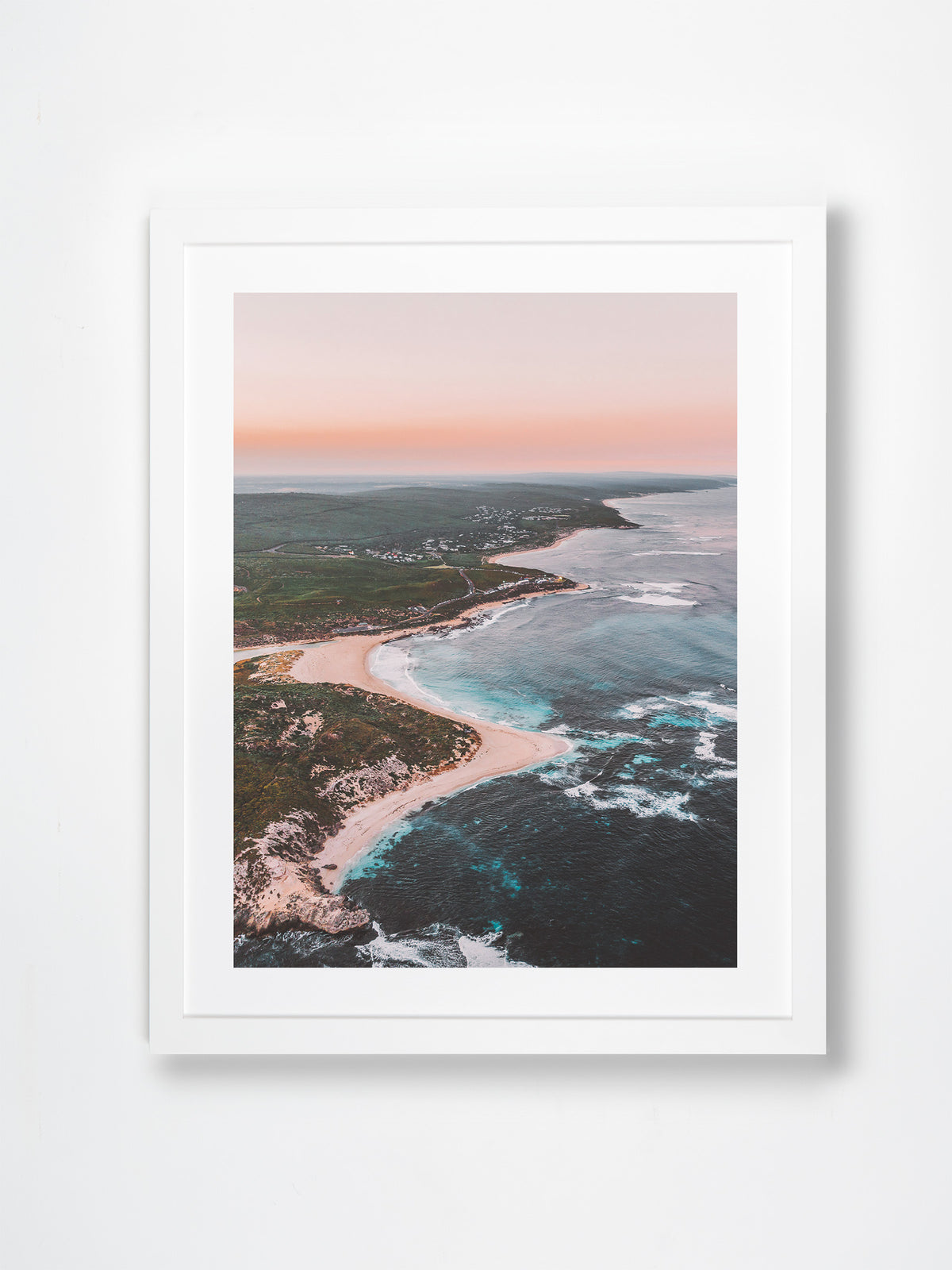 Margaret River, Margaret River Region, WA. Aerial photography print by Salty Wings in a white Classic Frame, portrait (SW2265)