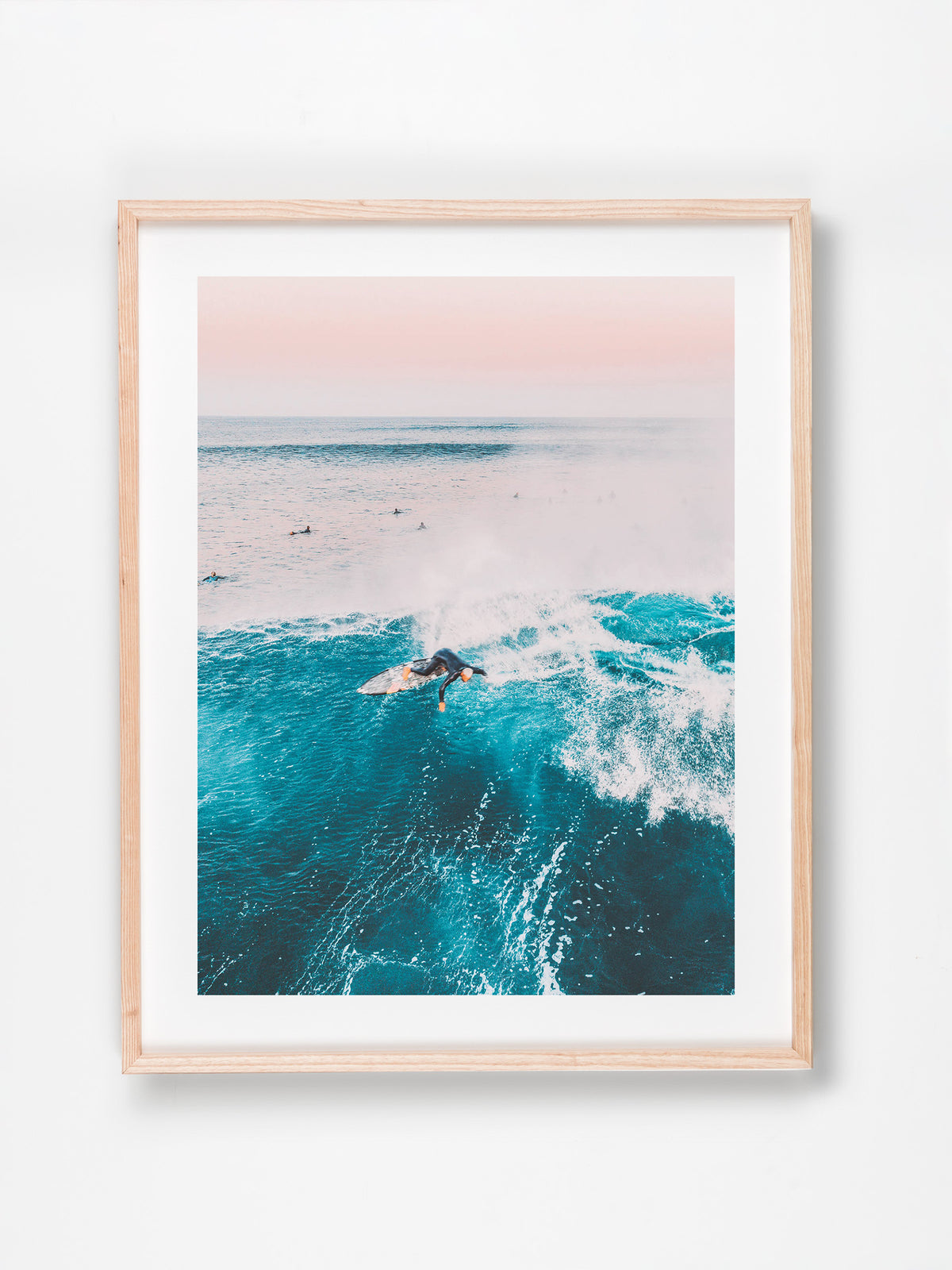 Margaret River, Margaret River Region, WA. Aerial photography print by Salty Wings in a Raw Oak Deep Set Frame, portrait (SW2268)
