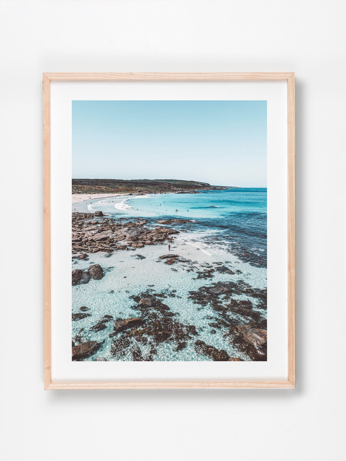 Redgate, Margaret River Region, WA. Aerial photography print by Salty Wings in a Raw Oak Deep Set Frame, portrait (SW2269)