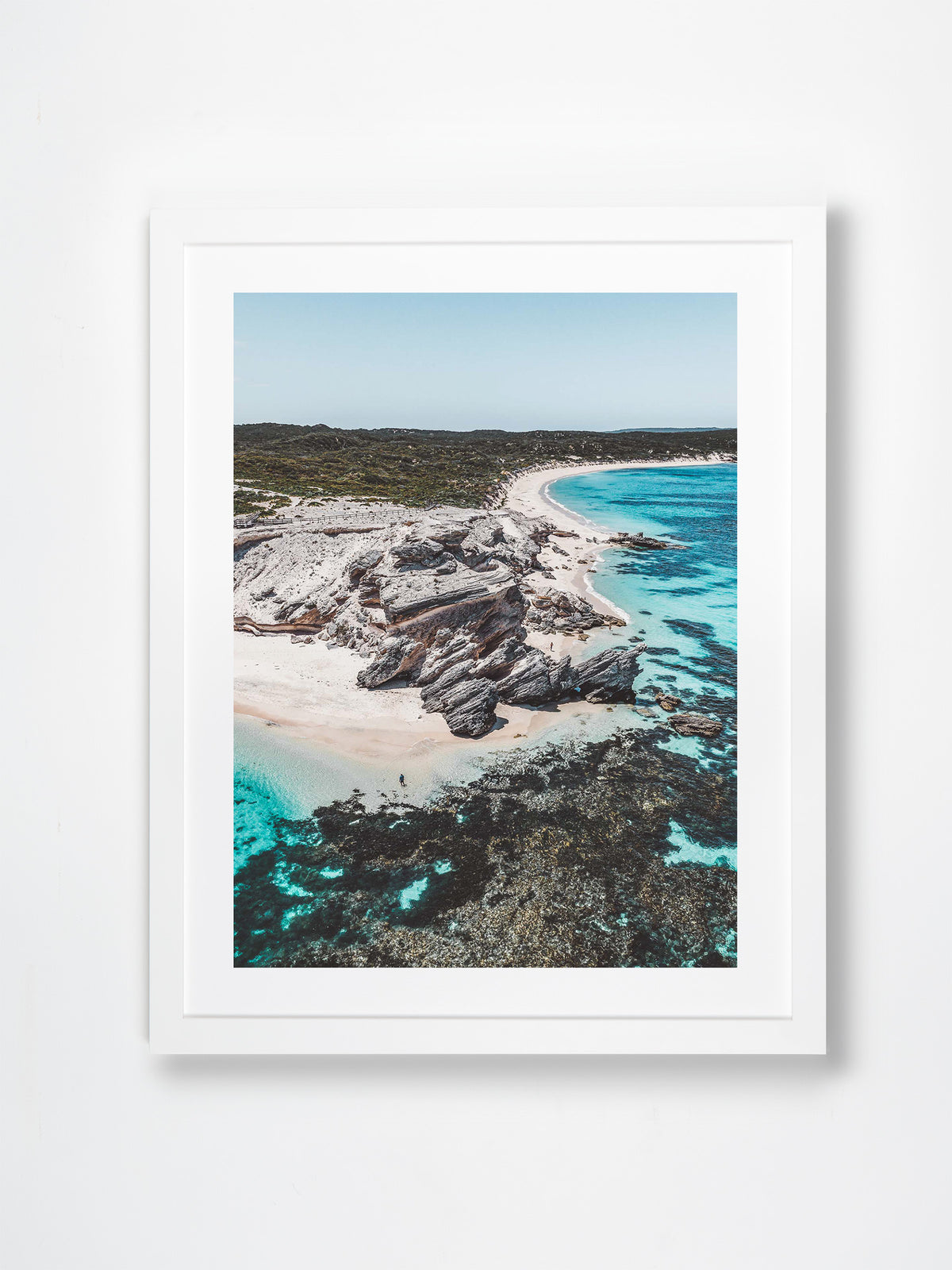 Hamelin Bay, Margaret River Region, WA. Aerial photography print by Salty Wings in a white Classic Frame, portrait (SW2270)