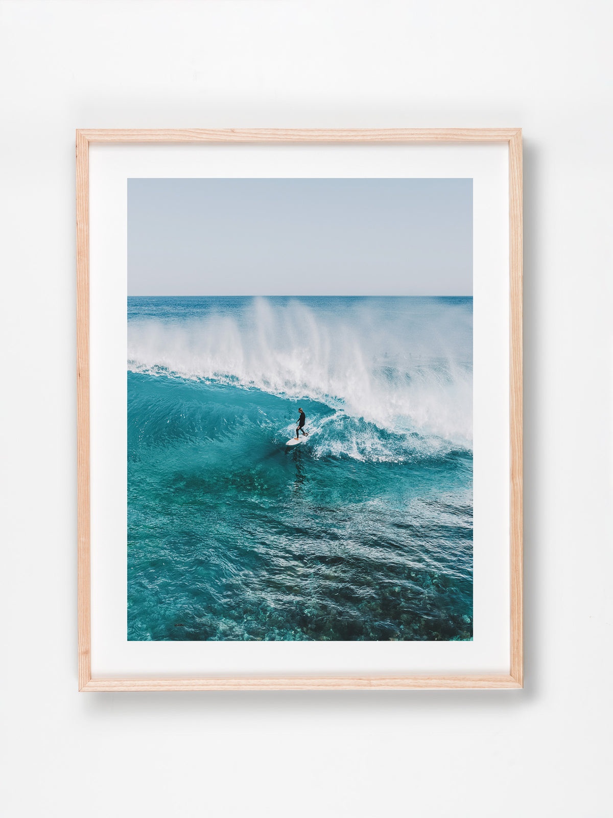 Margaret River, Margaret River Region, WA. Aerial photography print by Salty Wings in a Raw Oak Deep Set Frame, portrait (SW2271)