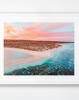 Turquoise Bay, Ningaloo Coast, WA. Aerial photography print by Salty Wings in a white Classic Frame, landscape (SW2285)