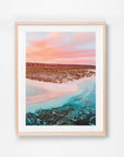 Turquoise Bay, Ningaloo Coast, WA. Aerial photography print by Salty Wings in a Raw Oak Deep Set Frame, portrait (SW2285)