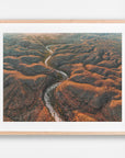 Mandu Mandu, Exmouth, Ningaloo, WA. Aerial photography print by Salty Wings in a Raw Oak Deep Set Frame, landscape (SW2295)