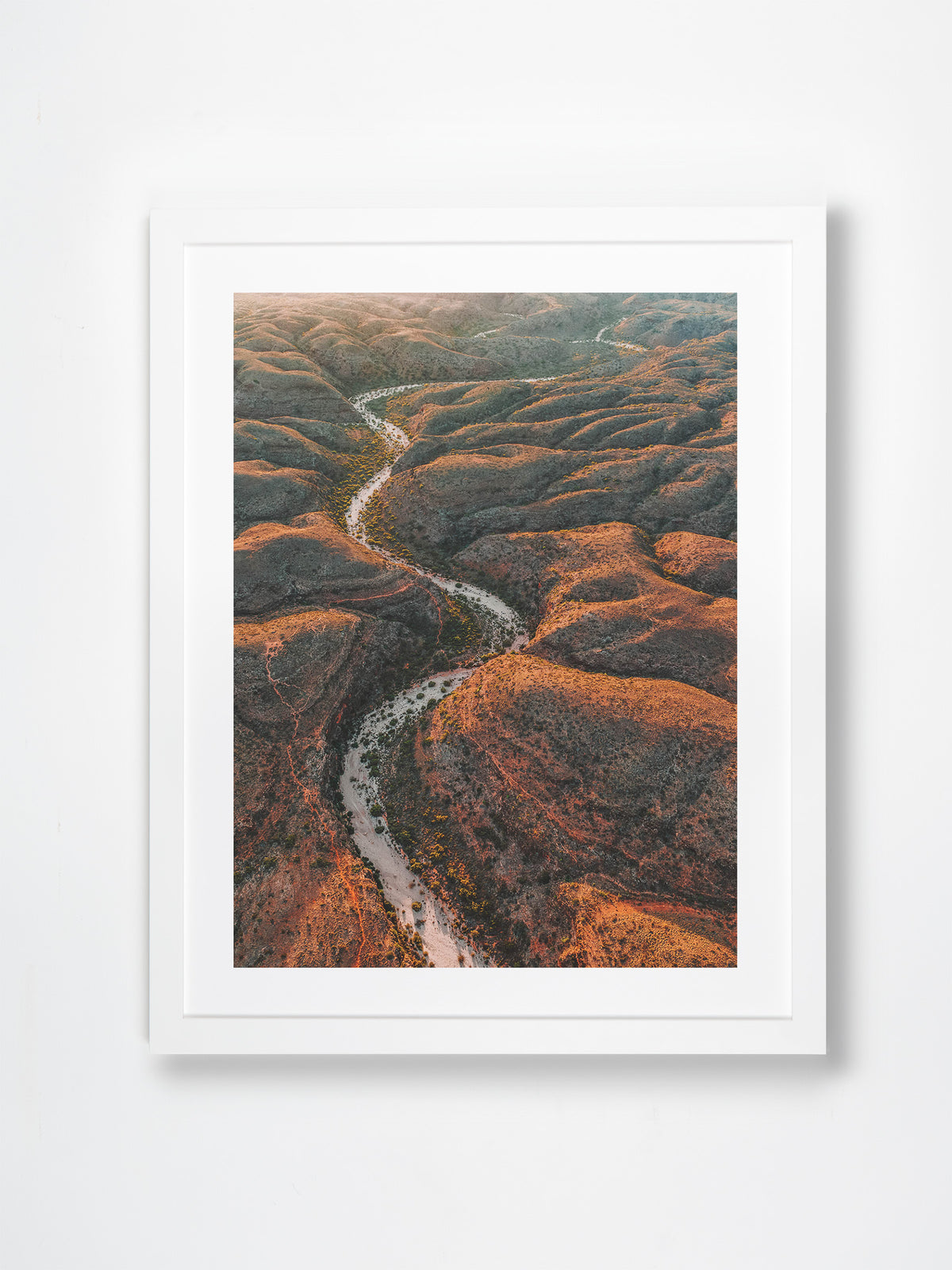 Mandu Mandu, Exmouth, Ningaloo, WA. Aerial photography print by Salty Wings in a white Classic Frame, portrait (SW2295)