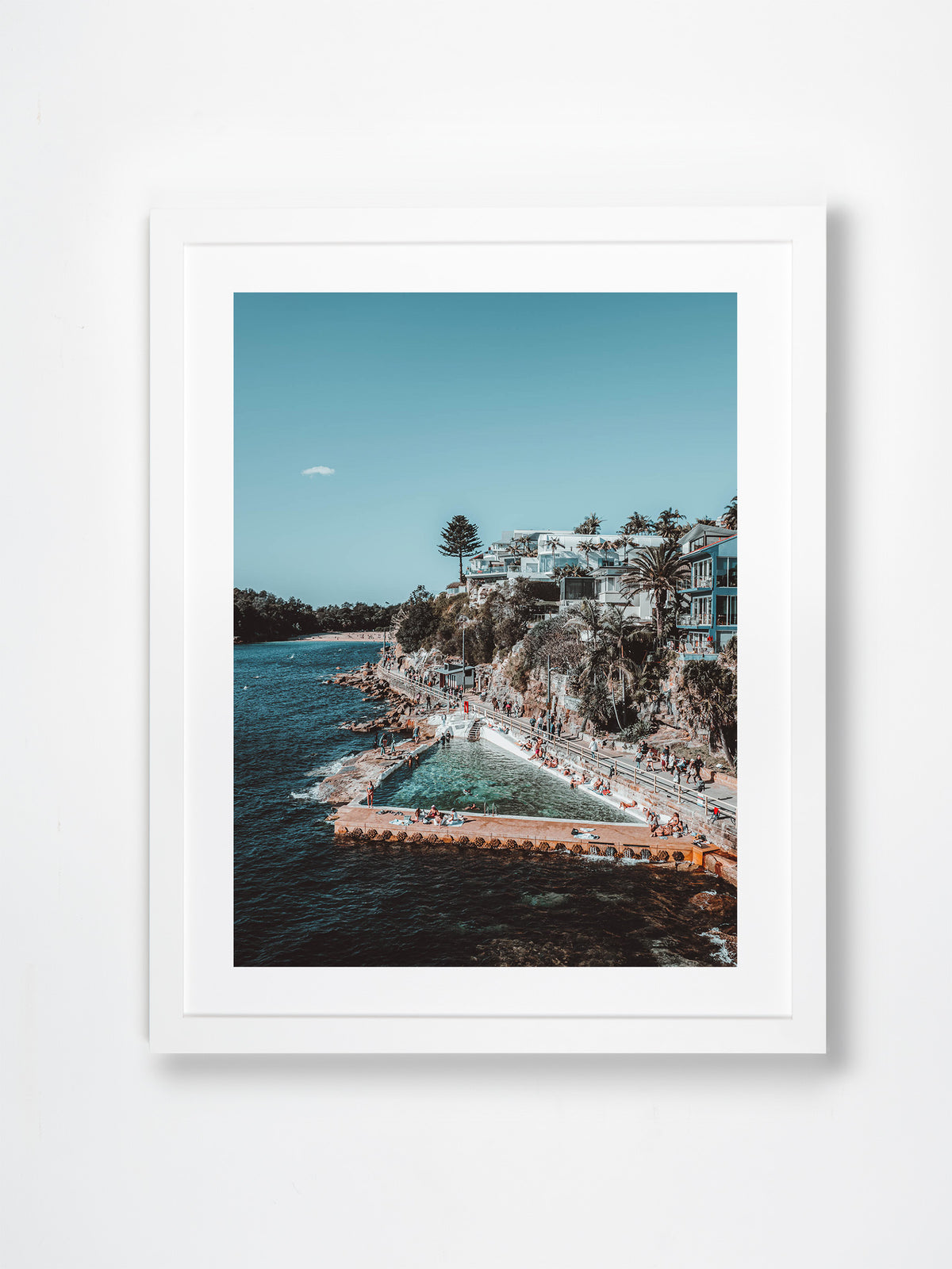 Manly, Manly Beach, Sydney, NSW. Aerial photography print by Salty Wings in a white Classic Frame, portrait (SW2322)