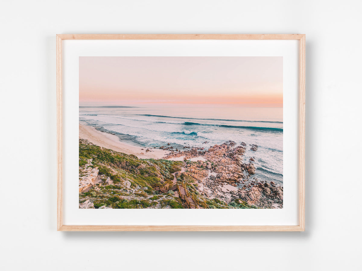 Yallingup, Margaret River Region, WA. Aerial photography print by Salty Wings in a Raw Oak Deep Set Frame, landscape (SW2332)