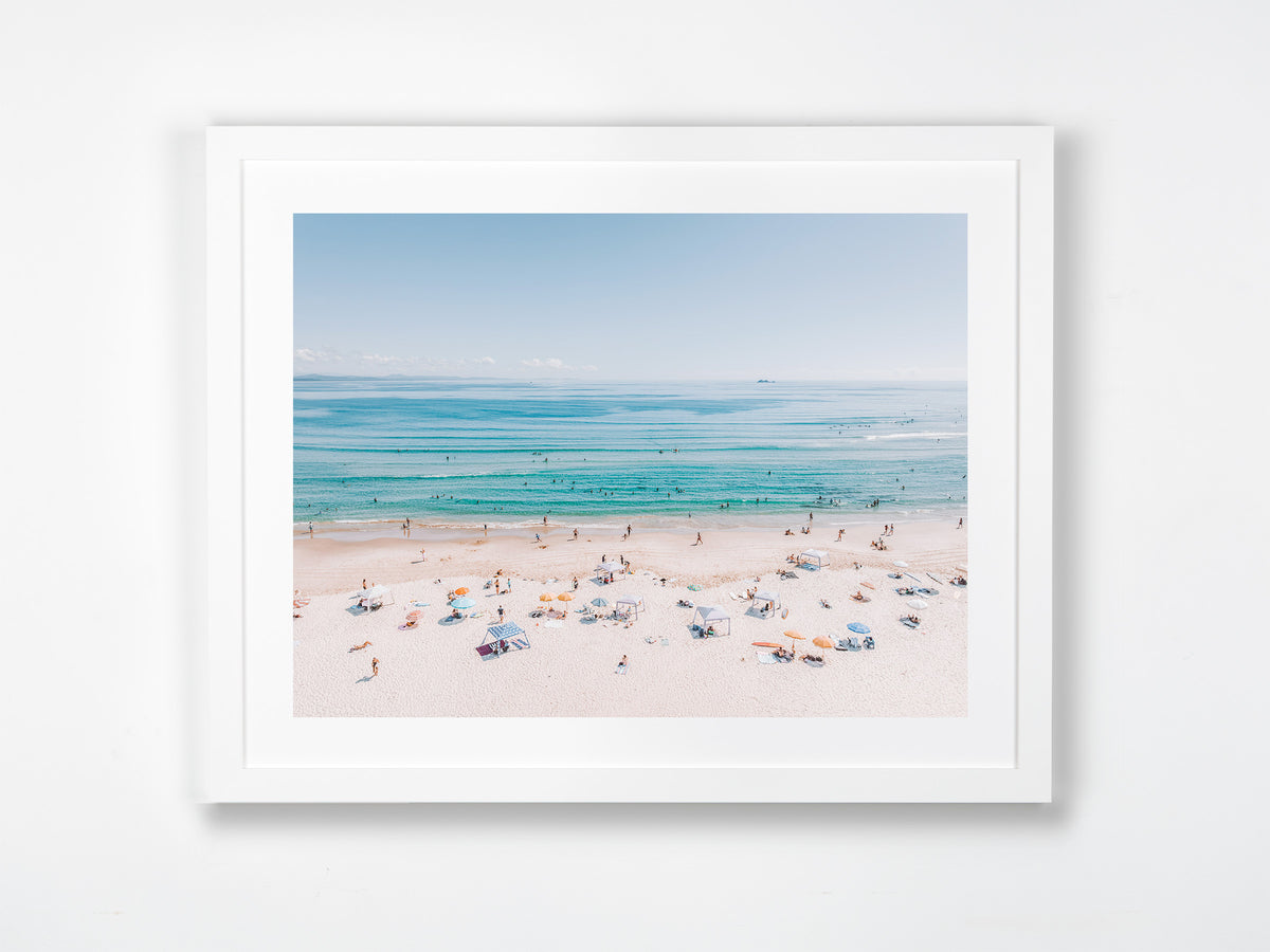 Byron Bay, Northern Rivers, NSW. Aerial photography print by Salty Wings in a white Classic Frame, landscape (SW2334)