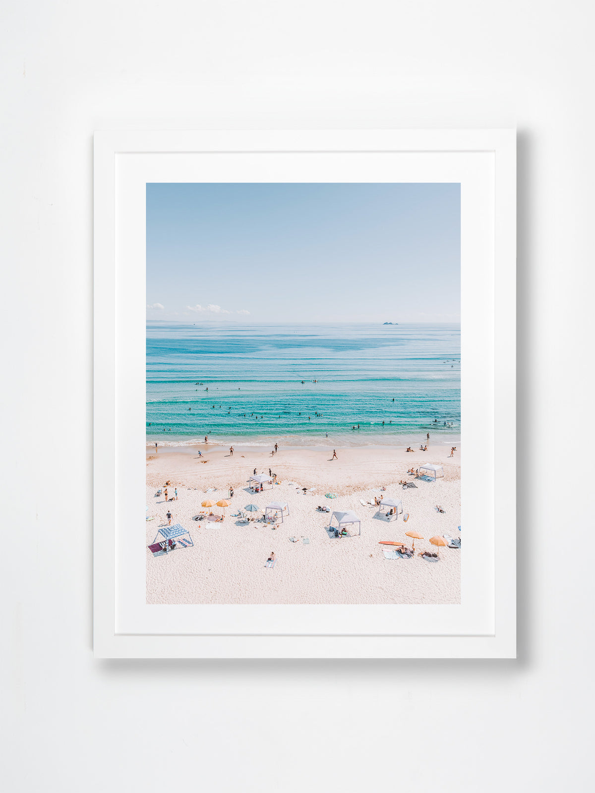 Byron Bay, Northern Rivers, NSW. Aerial photography print by Salty Wings in a white Classic Frame, portrait (SW2334)