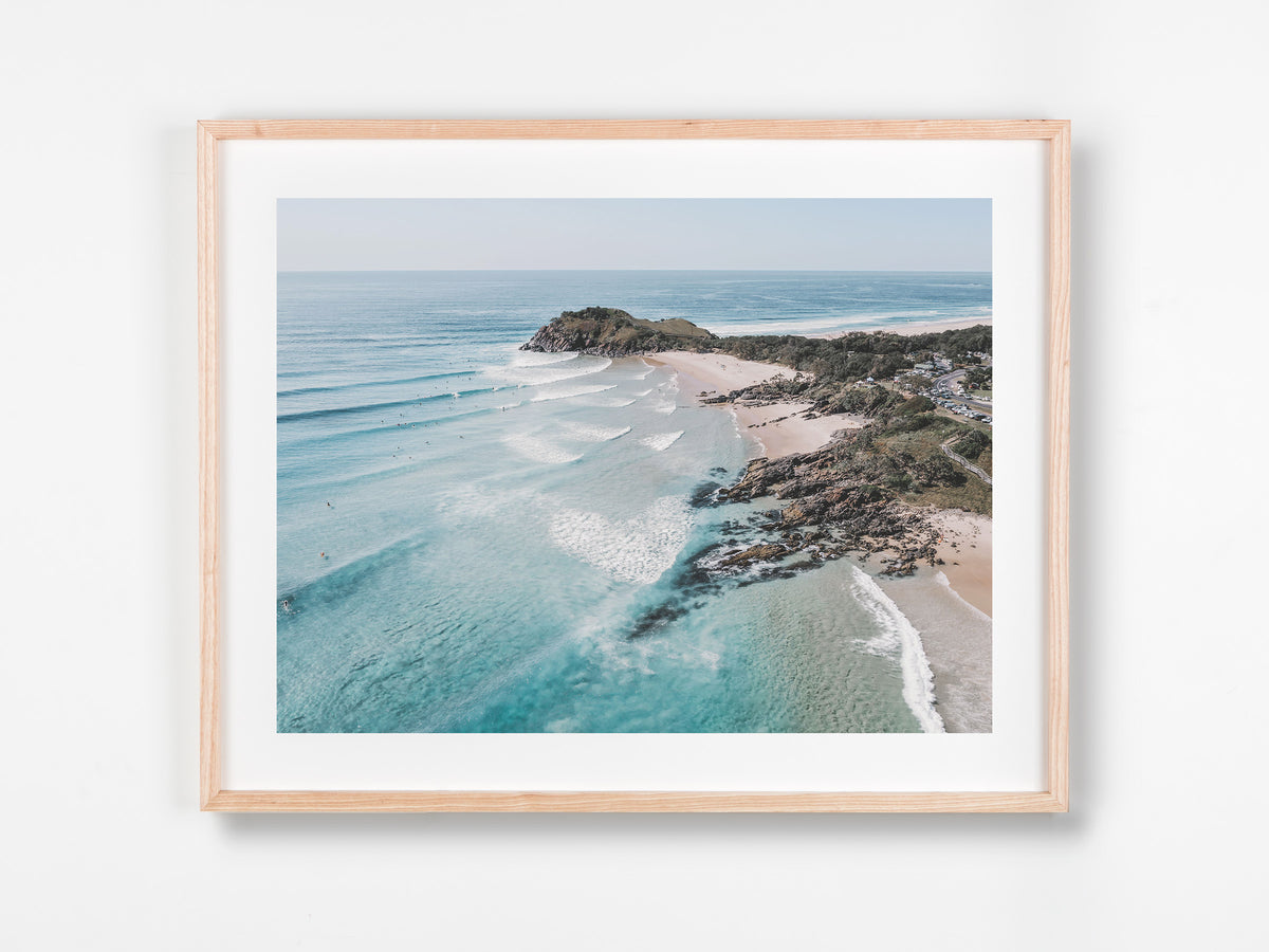 Cabarita, Northern Rivers, NSW. Aerial photography print by Salty Wings in a Raw Oak Deep Set Frame, landscape (SW2338)