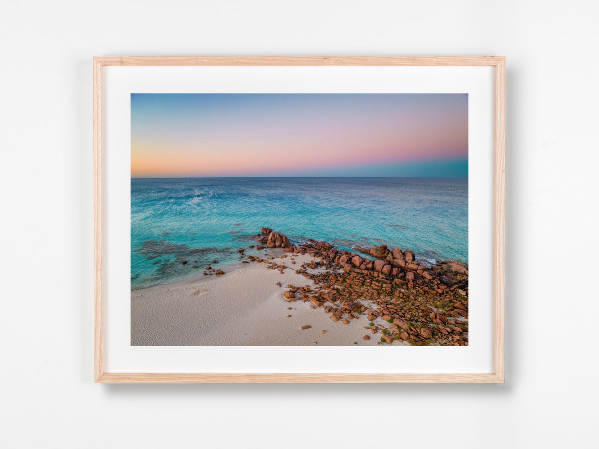 Point Piquet, Margaret River Region, WA. Aerial photography print by Salty Wings in a Raw Oak Deep Set Frame, landscape (SW2341)