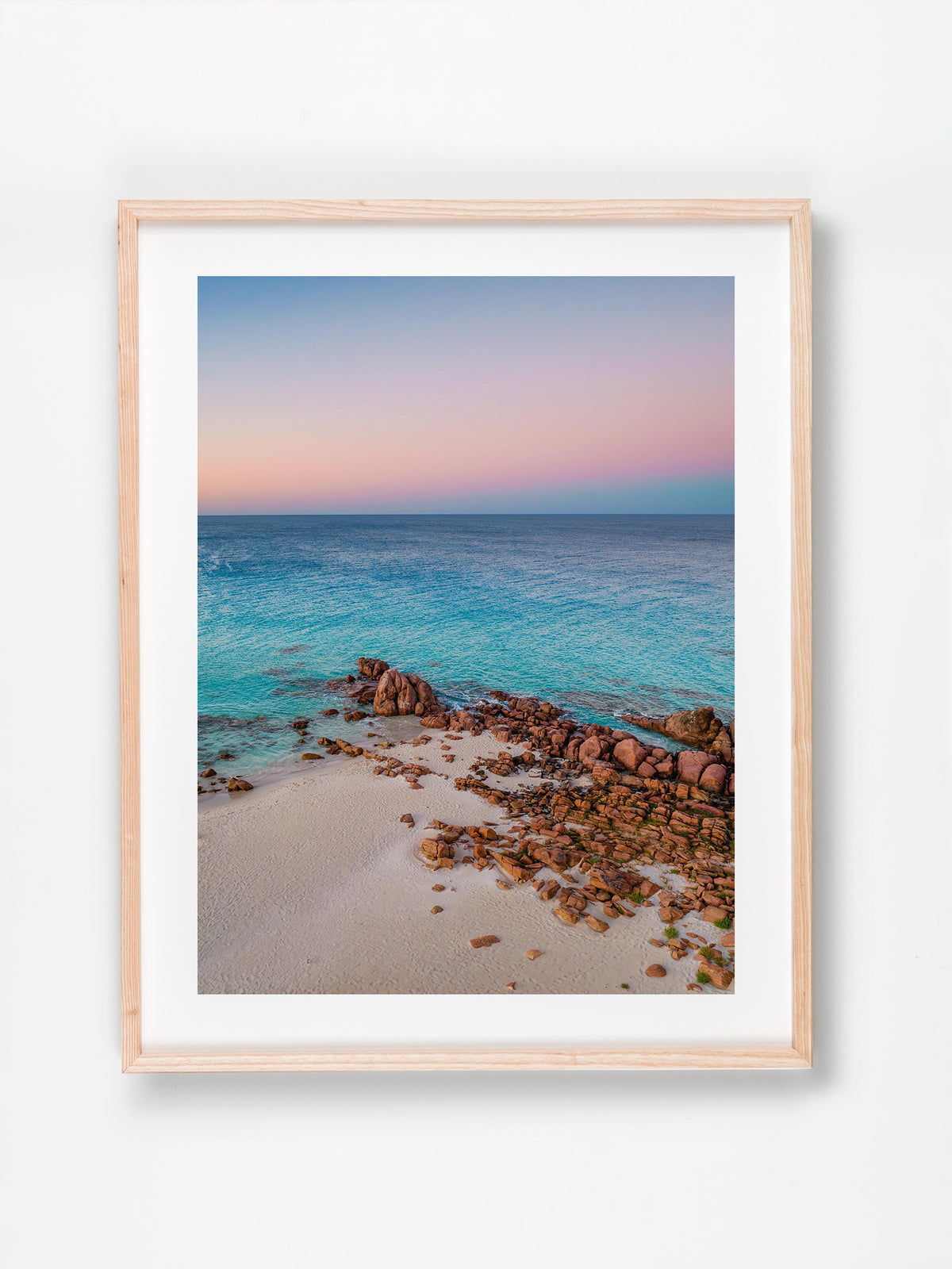 Point Piquet, Margaret River Region, WA. Aerial photography print by Salty Wings in a Raw Oak Deep Set Frame, portrait (SW2341)