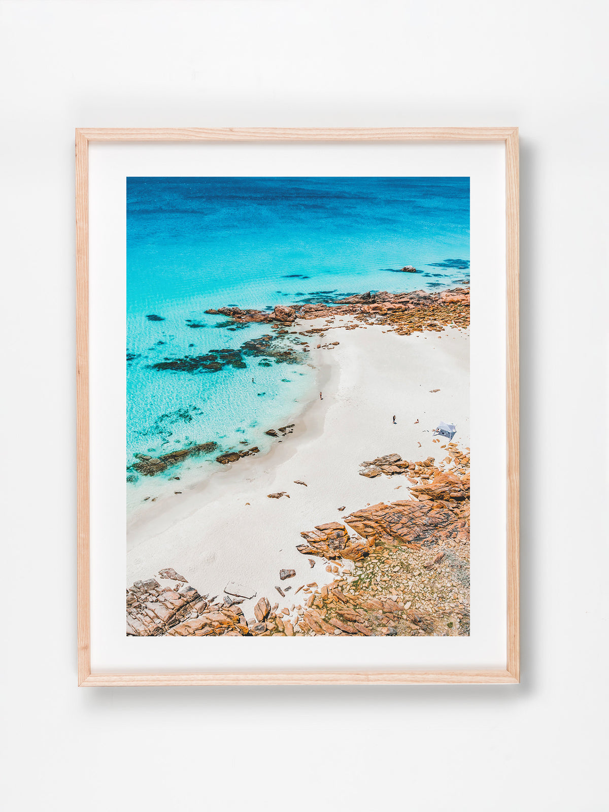 Point Piquet, Margaret River Region, WA. Aerial photography print by Salty Wings in a Raw Oak Deep Set Frame, portrait (SW2344)