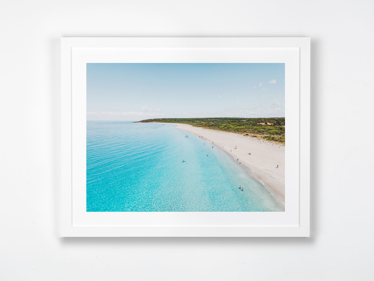 Bunker Bay, Margaret River Region, WA. Aerial photography print by Salty Wings in a white Classic Frame, landscape (SW2345)