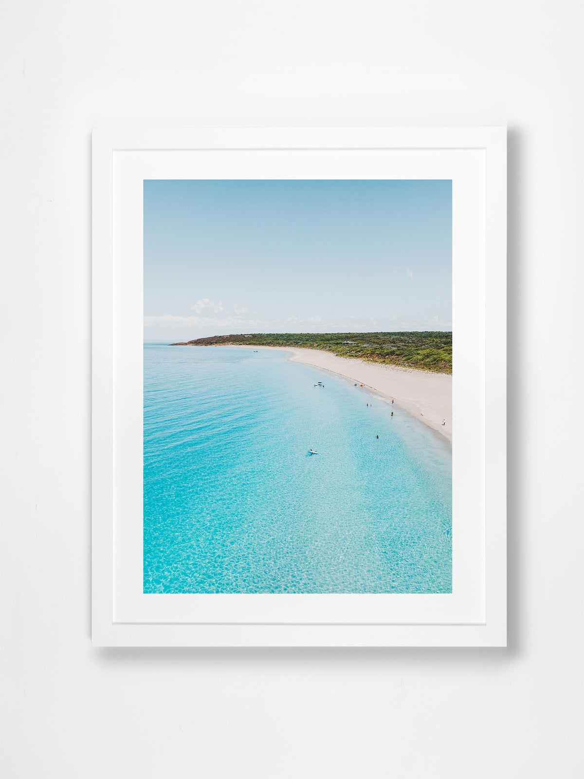 Bunker Bay, Margaret River Region, WA. Aerial photography print by Salty Wings in a white Classic Frame, portrait (SW2345)