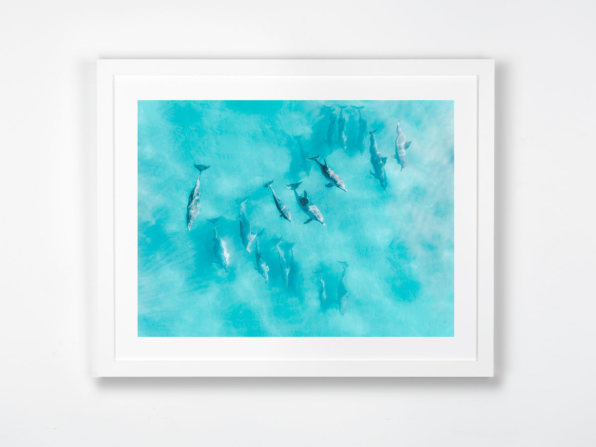 Byron Bay, Northern Rivers, NSW. Aerial photography print by Salty Wings in a white Classic Frame, landscape (SW2355)