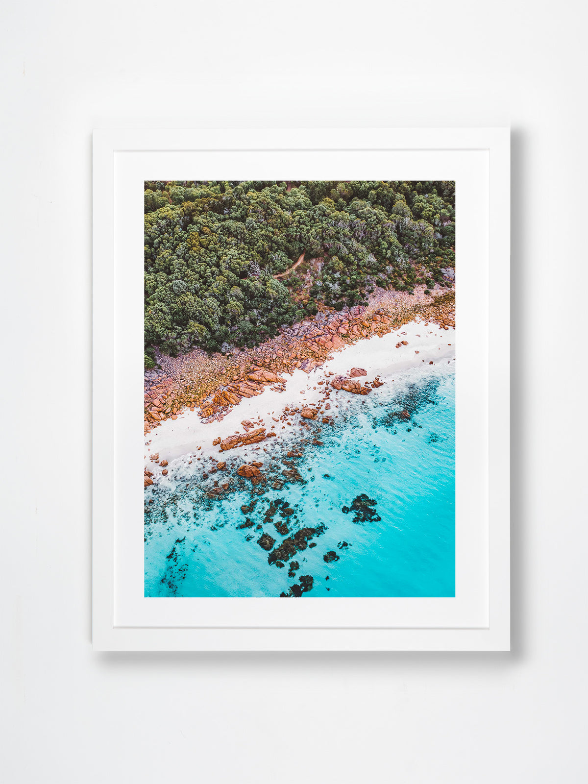 Meelup, Margaret River Region, WA. Aerial photography print by Salty Wings in a white Classic Frame, portrait (SW2359)