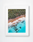 Meelup, Margaret River Region, WA. Aerial photography print by Salty Wings in a white Classic Frame, portrait (SW2359)