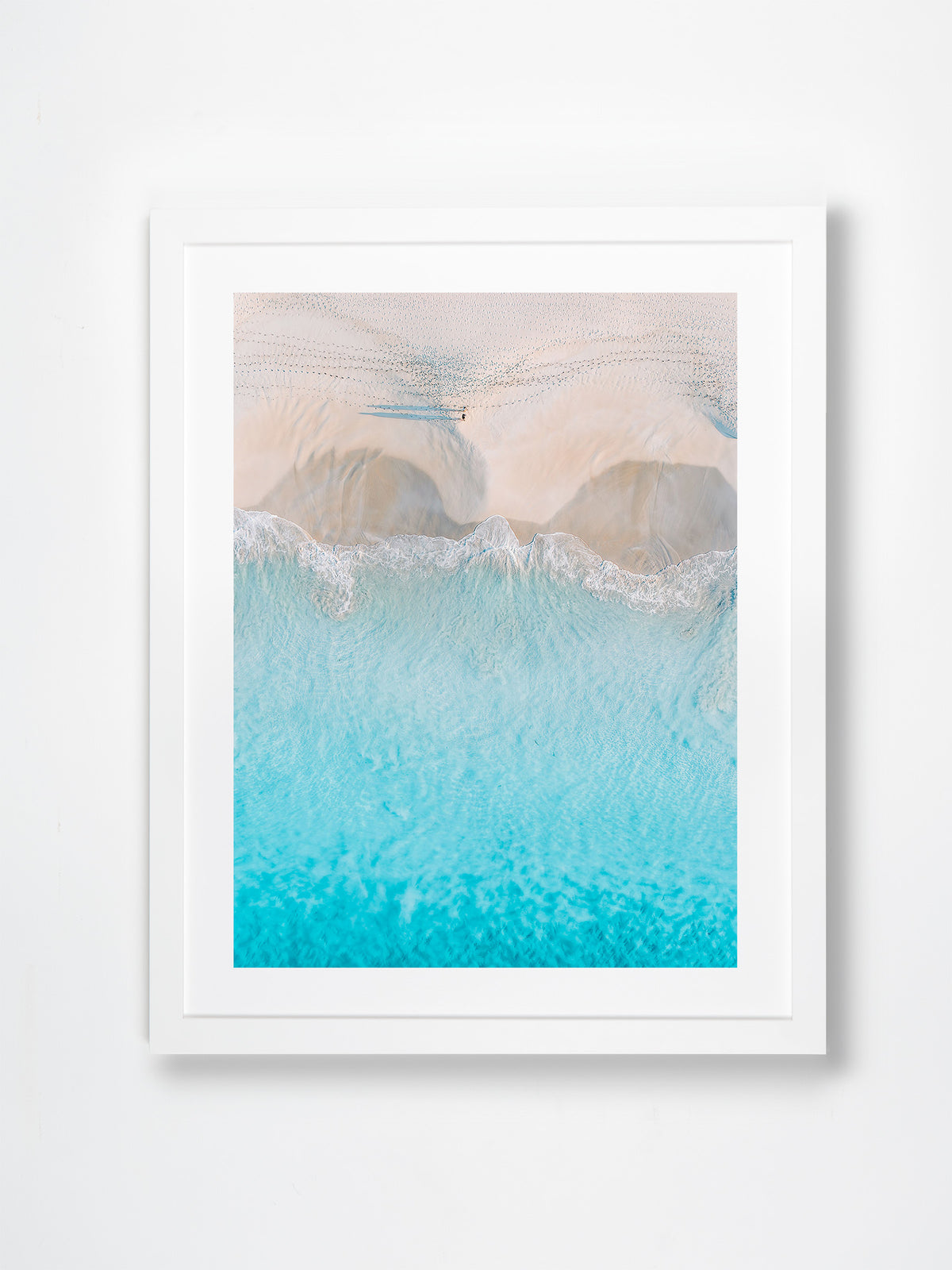 Bunker Bay, Margaret River Region, WA. Aerial photography print by Salty Wings in a white Classic Frame, portrait (SW2368)