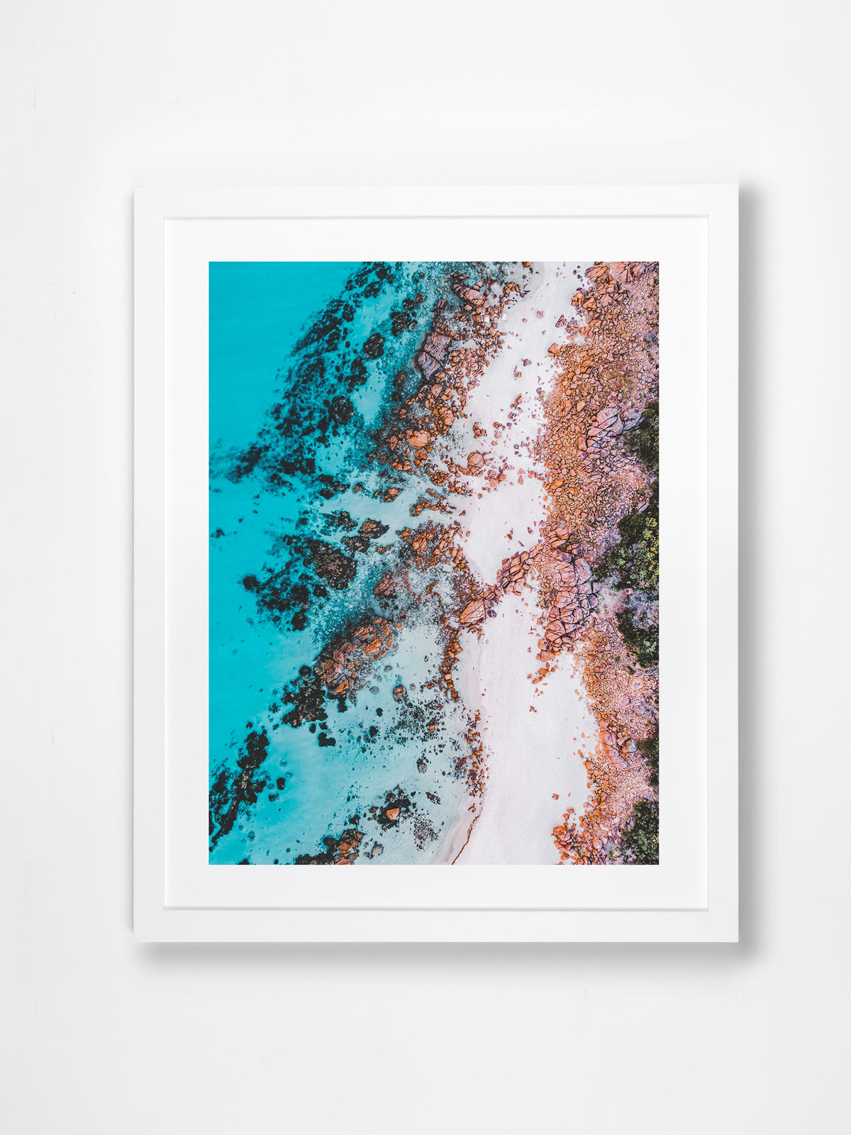 Meelup, Margaret River Region, WA. Aerial photography print by Salty Wings in a white Classic Frame, portrait (SW2385)