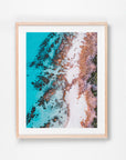Meelup, Margaret River Region, WA. Aerial photography print by Salty Wings in a Raw Oak Deep Set Frame, portrait (SW2385)