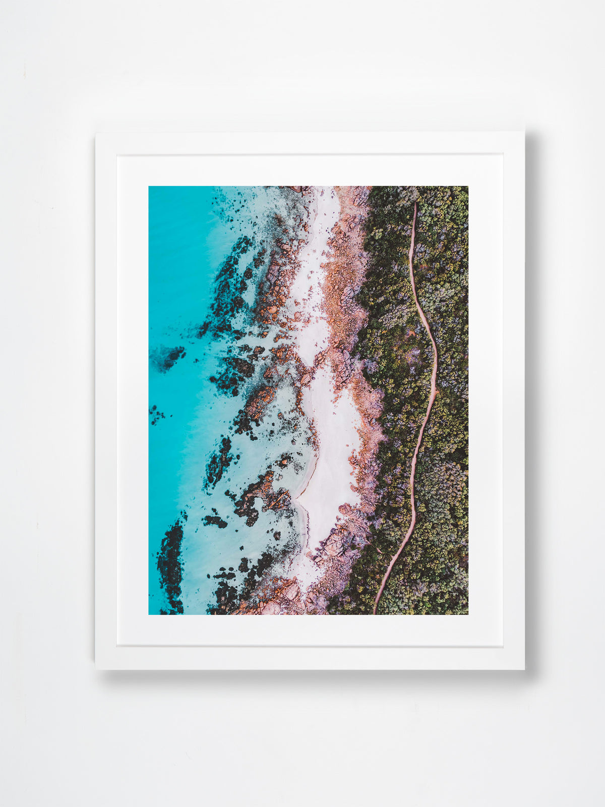 Meelup, Margaret River Region, WA. Aerial photography print by Salty Wings in a white Classic Frame, portrait (SW2386)