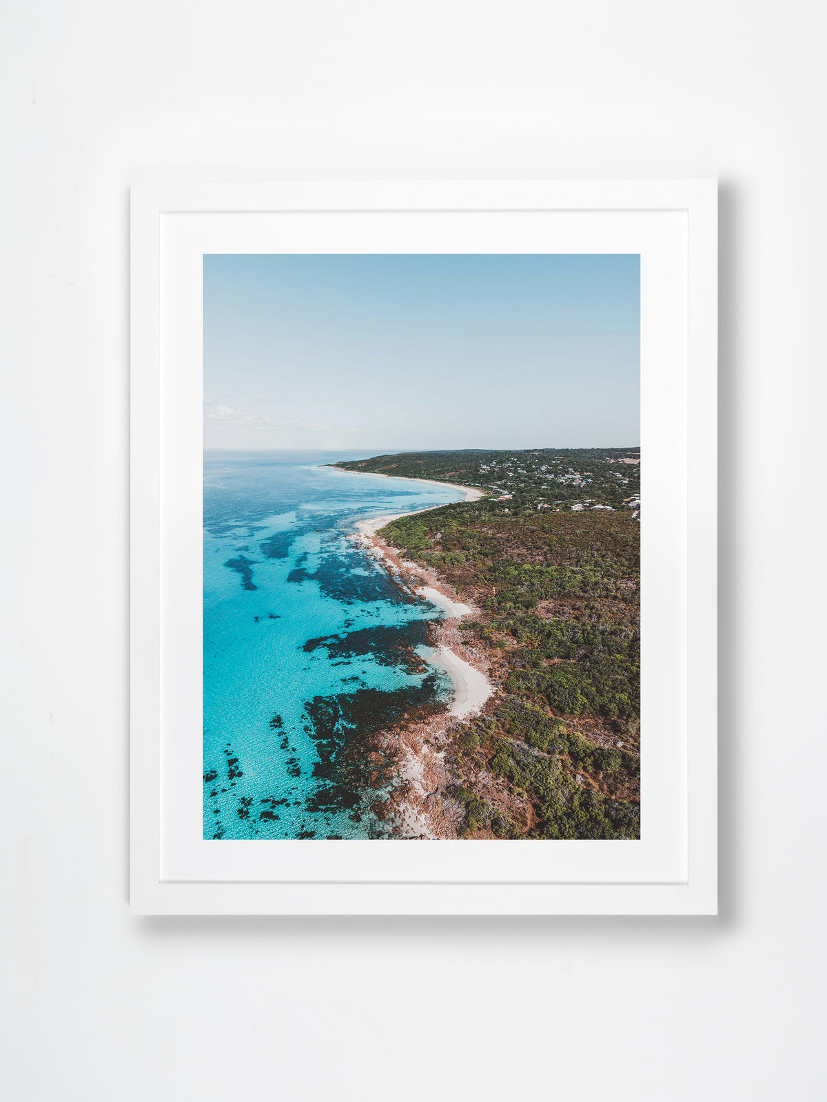 Eagle Bay, Margaret River Region, WA. Aerial photography print by Salty Wings in a white Classic Frame, portrait (SW2392)