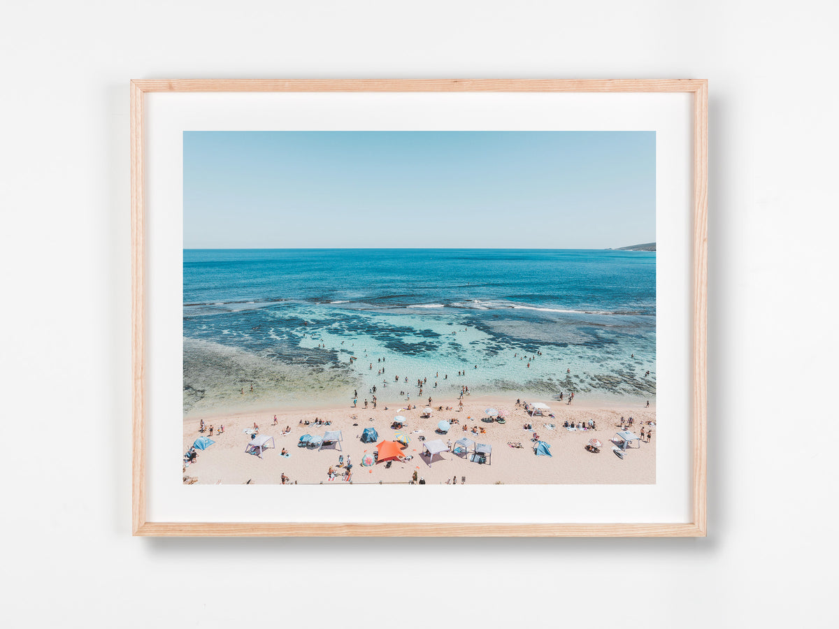 Yallingup, Margaret River Region, WA. Aerial photography print by Salty Wings in a Raw Oak Deep Set Frame, landscape (SW2404)
