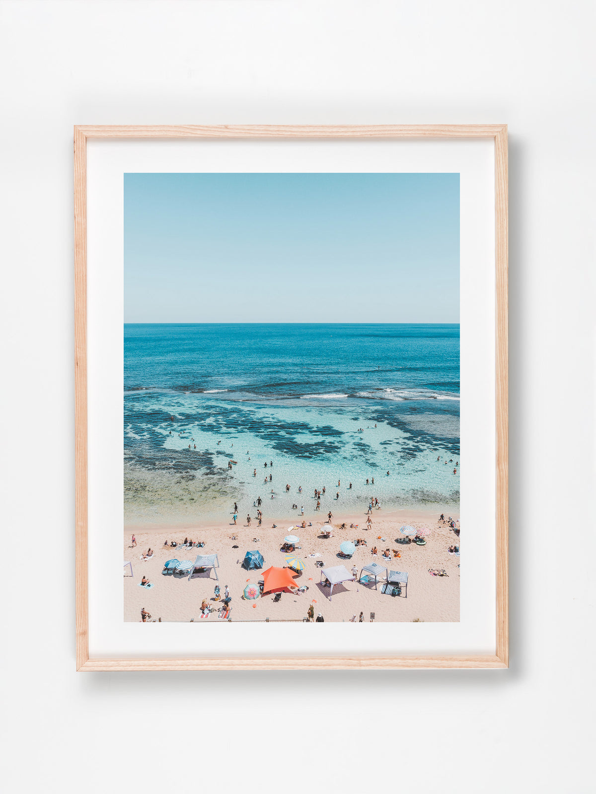 Yallingup, Margaret River Region, WA. Aerial photography print by Salty Wings in a Raw Oak Deep Set Frame, portrait (SW2404)