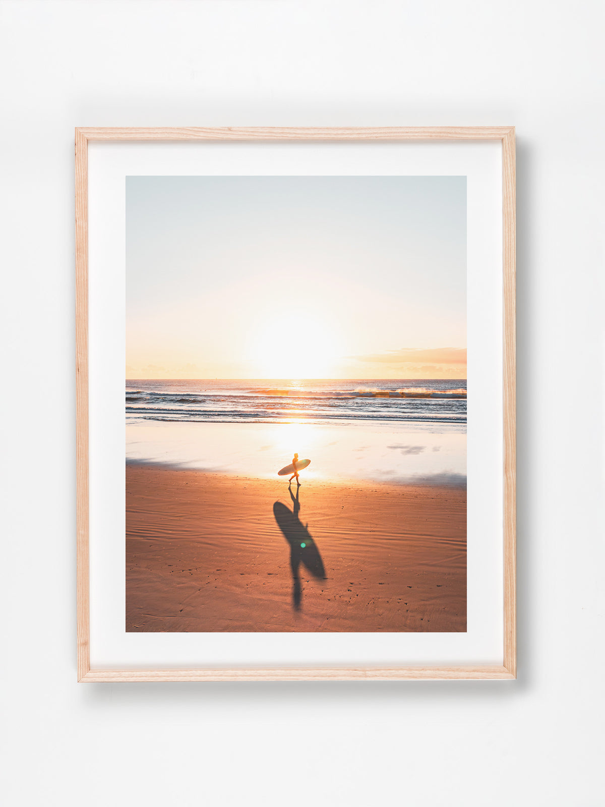 Byron Bay, Northern Rivers, NSW. Aerial photography print by Salty Wings in a Raw Oak Deep Set Frame, portrait (SW2419)