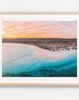 Turquoise Bay, Ningaloo, Coral Coast, WA. Aerial photography print by Salty Wings in a Raw Oak Deep Set Frame, landscape (SW2420)