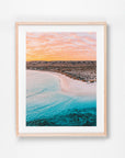 Turquoise Bay, Ningaloo, Coral Coast, WA. Aerial photography print by Salty Wings in a Raw Oak Deep Set Frame, portrait (SW2420)