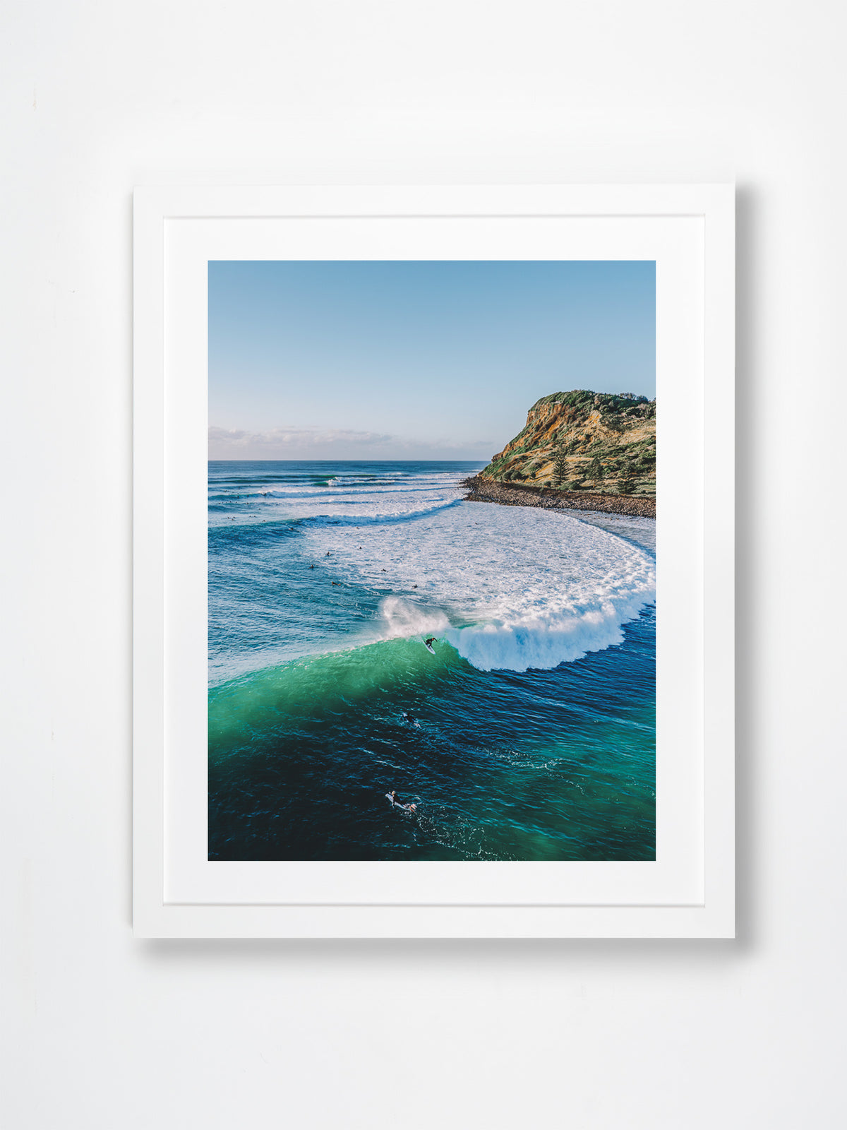 Lennox Head, Northern Rivers, NSW. Aerial photography print by Salty Wings in a white Classic Frame, portrait (SW2422)