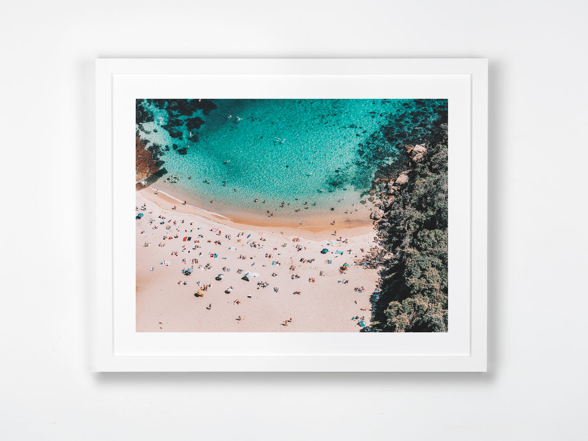 Manly, Sydney, NSW. Aerial photography print by Salty Wings in a white Classic Frame, landscape (SW2426)
