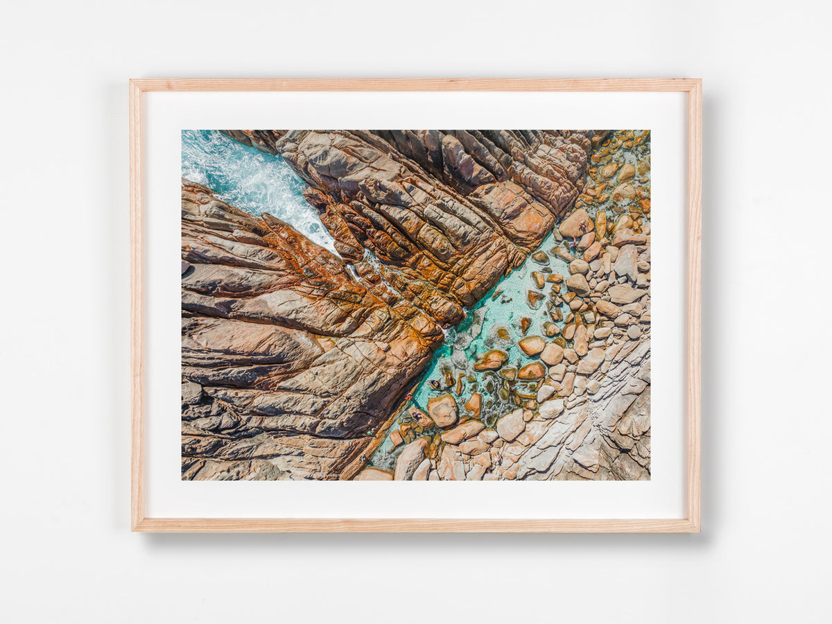 Wyadup, Yallingup, Margaret River Region, WA. Aerial photography print by Salty Wings in a Raw Oak Deep Set Frame, landscape (SW2430)