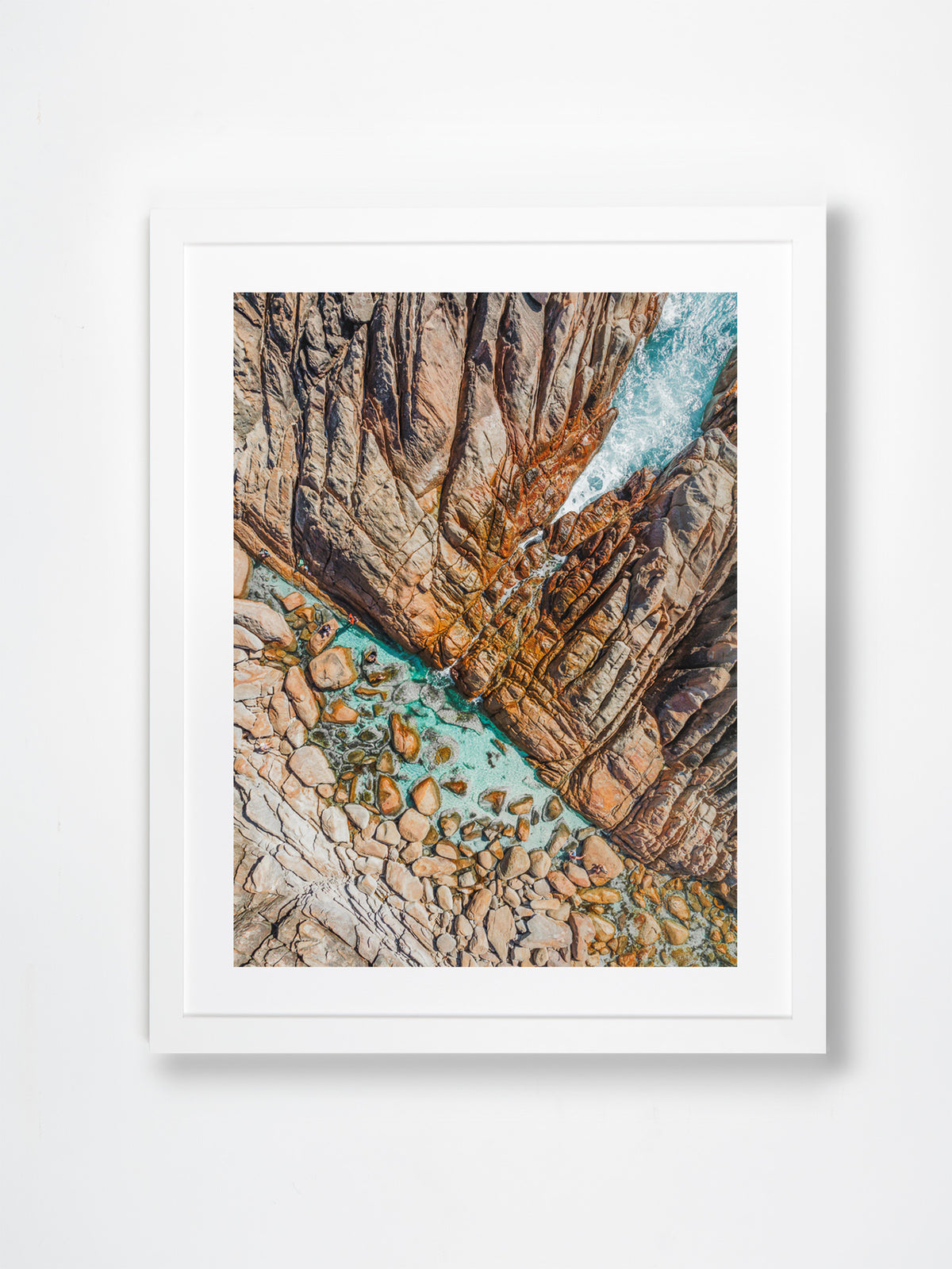 Wyadup, Yallingup, Margaret River Region, WA. Aerial photography print by Salty Wings in a white Classic Frame, portrait (SW2430)