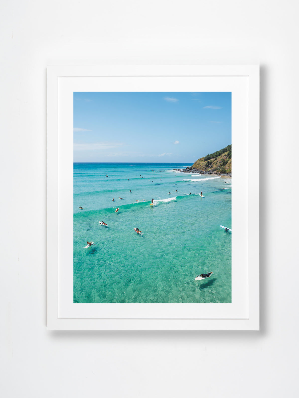 Wategos, Byron Bay, Northern Rivers, NSW. Aerial photography print by Salty Wings in a white Classic Frame, portrait (SW2438)